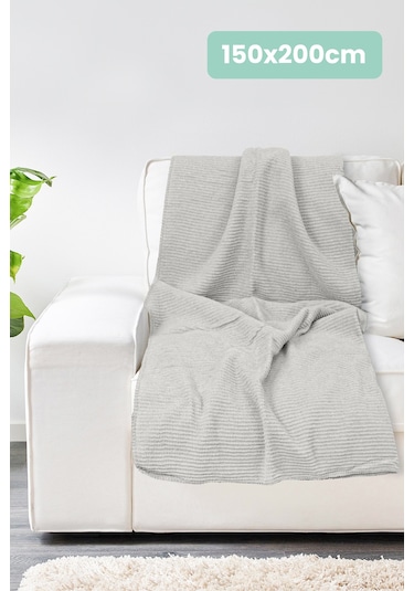 Verra Home Pamuklu Tv Battaniyesi 150 x 200 Gri