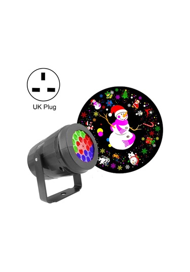 16 Desenli 4w Led Kar Tanesi Noel Dekorasyonu Projektör Işığı, Spec: Uk Plug Diğer