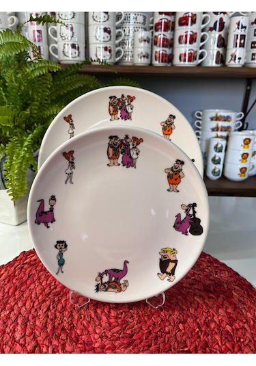 6 Parça Taş Devri Çakmaktaş Model Çocuk Bebek Yemek Takımı Çok Renkli