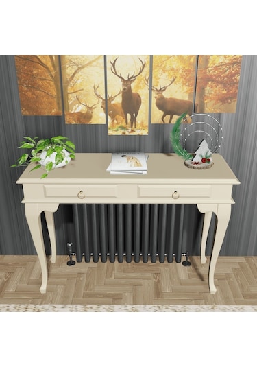 Roys Ahşap 100 Cm Krem Çekmeceli Petek Üstü Yüksek Dresuar Krem