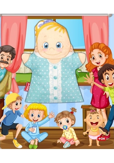 Tox Bebek Aile Bireyleri Keçe El Kukla T338 . Eğitici Oyuncak