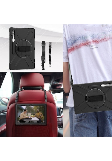 Samsung Galaxy Uyumlu Tab S9 Ultra Sm-x910 Defender Askılı Zırhlı Tank Case