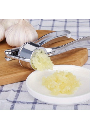 Eastmeeetwest--1pc Premium Paslanmaz Çelik Sarımsak Ezici - Kolay Sarımsak Bıçağı Ve Zencefil Ezici, Temizlemesi Kolay Mutfak Aletleri, Günlük Pişirmede Dayanıklı Sarımsak Bıçağı Gümüş