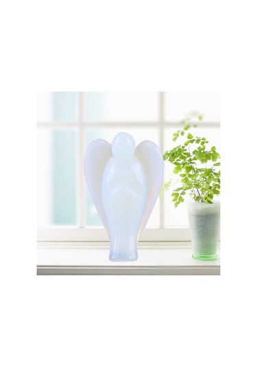 Springsun 3.8 Cm Doğal Opal Melek Heykeli - Enerji Dengesi, Stres Azaltma Ve Ev Dekorasyonu Hediyesi