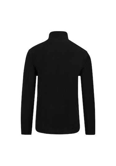 2as Saka Tam Fermuarlı Erkek Polar Sweatshirt Siyah 001