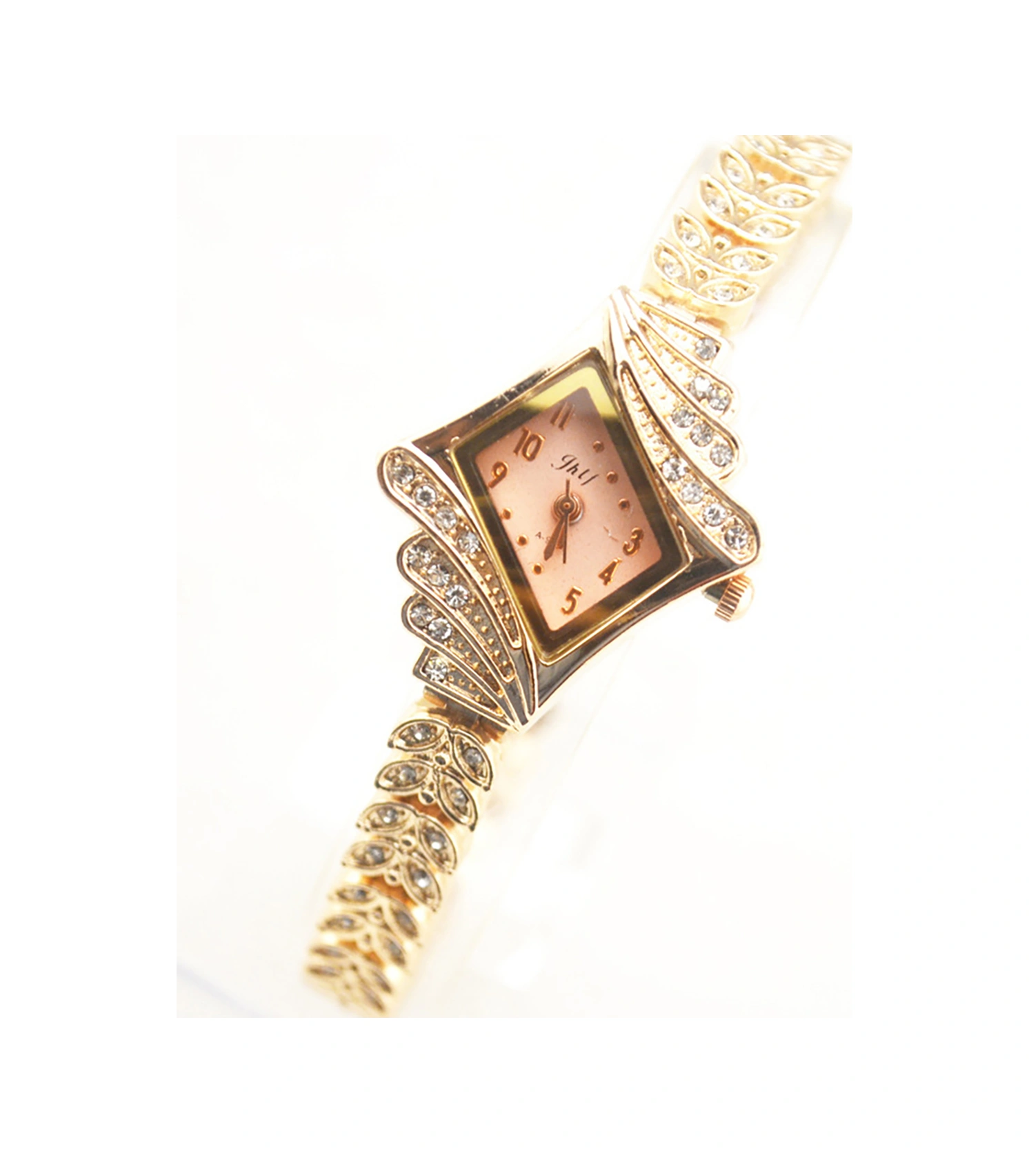 Padalink Kadınlar İçin Zircon Taşlı El Bileklik Saati - Moda Quartz Kol Saati, Gençler Ve Öğrencilere Uygun, Altın Arka Planlı, Dayanıklı Tasarım Diğer