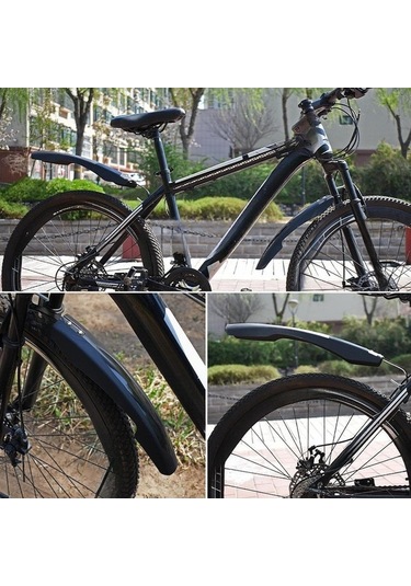Trendooze Dağ Bisikleti Siyah Kolay Kurulum Çamurluk Aksesuar Seti Siyah