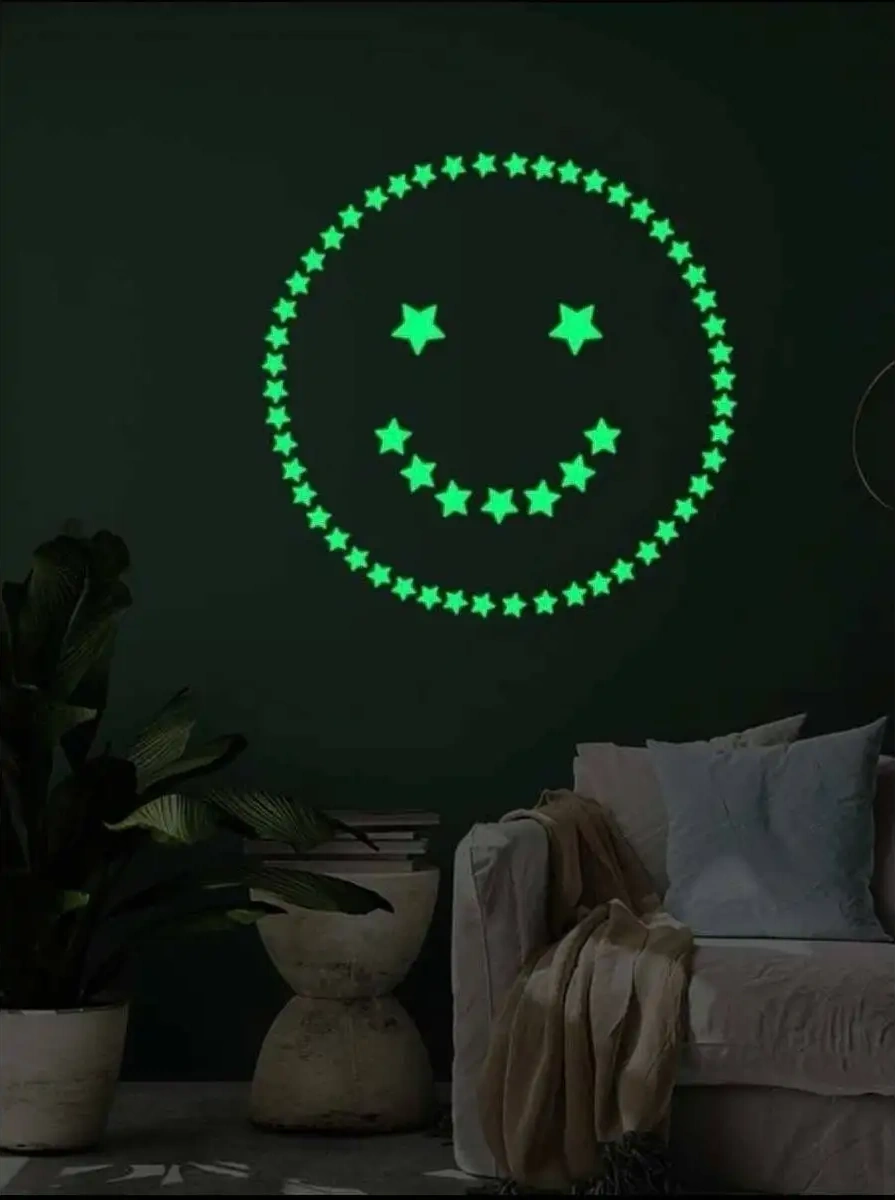 Vipotolki Duvara Yapıştırılan Dekoratif Işıklı Yıldız İç Dekorasyon Çıkartmaları 154598685 Pembe