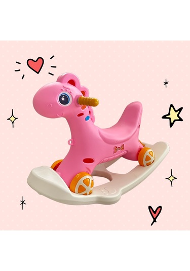 Sallanan Pembe Dinazor Sallanır Ve Tekerleklidir Sallanan Dino