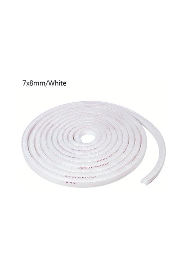 Chuangyinshop Beyaz 7x8mm Ses Yalıtım Kapı Pencere Kendinden Yapışkanlı Conta Şeridi Beyaz