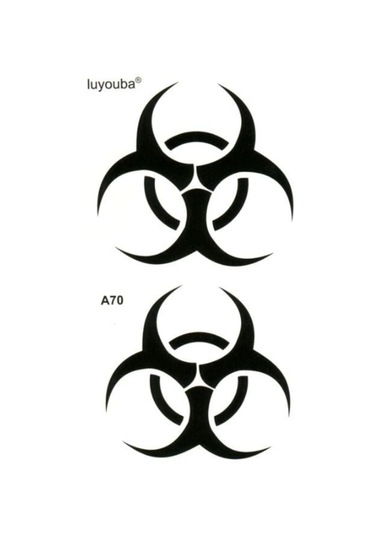 Geçici Dövme Tehlike Işareti Kimyasal Radyoaktif Atık El Kol Bilek Dövmesi Tattoo