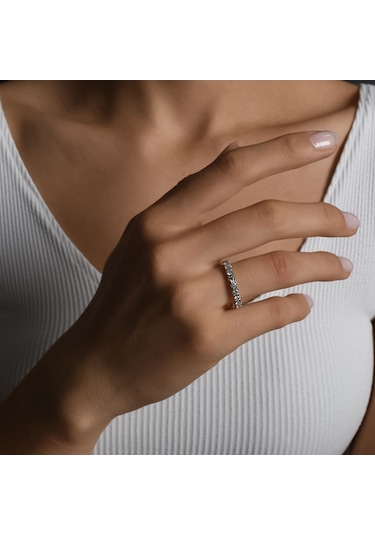 Pırlanta Yarımtur Sırataşlı Yüzük