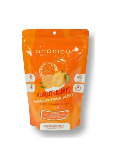 Anamour Natural Portakal Kurusu Kuru Meyve Kıtırı 25 G