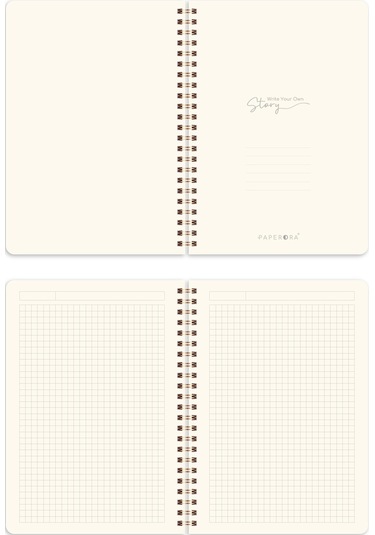 A5 Kraft Karton Kapak 70 Yaprak 110 Gram Kareli Not Defteri Kareli Kraft