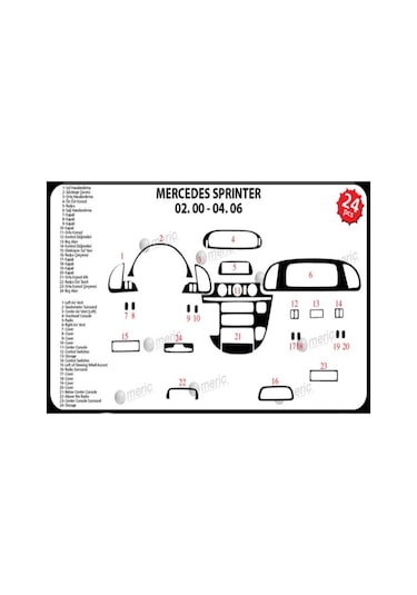 Mercedes Sprinter Maun Kaplama 2000-2006 24 Parça