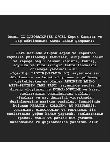 Derma Cc Laboratories C Gel Şampuan 2 x 500 ML