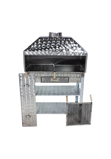 Metehan MTH-210 Geniş Aile Boy - Davlumbazlı - Maltız Izgaralı - 2 Tekerlekli Mangal