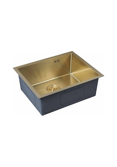 Dysnox Luna Serisi %100 Krom 60 x 45 CM Paslanmaz Mutfak Eviye Sifon Dahil Altın