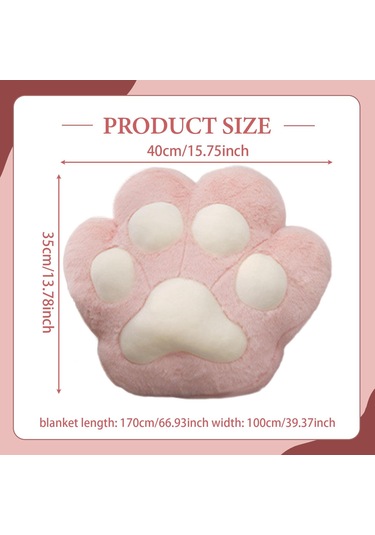 Suntek Kedi Pençesi Yastık Battaniye Sevimli  Pembe