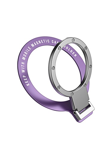 Goldenqian Cep Telefonu Halka Tutucu Standı Parmak Kavrama Derece Rotasyon Kickstand Uyumlu İphone'lar Kablosuz Şarj Purple Purple