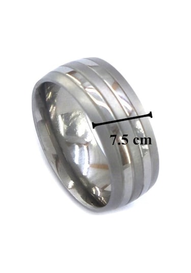 Çelik Alyans Yüzük Çizgili Yzk-329 Gümüş