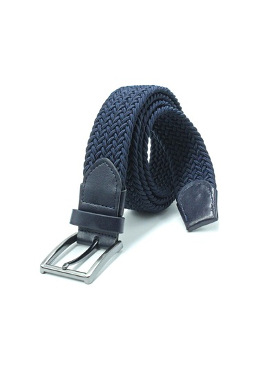 2 Adet Örgü Lastik Kemer 3,5cm - Şort Kemeri - Kot Kemeri - Kanvas Pantolon Kemeri -siyah Yeşil Siyahlacivert