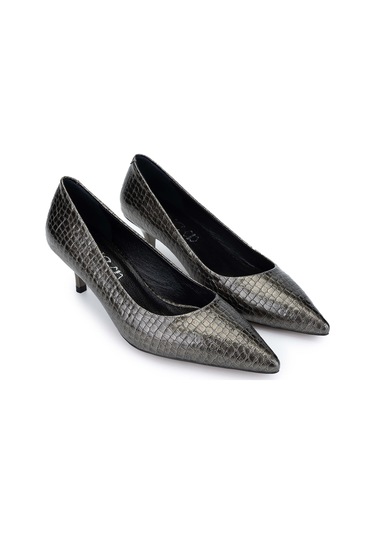Tamer Tanca Kadın Hakiki Deri Antrasit Stiletto Ayakkabı 886 01 Bn Ayk Sk24-25 Antrasıt Fsly Bsk Antrasit