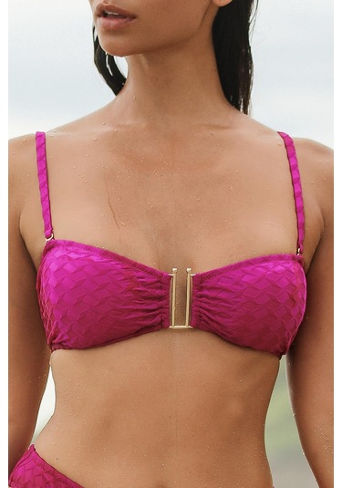 Olympos Mor Straplez Yandan Bağlamalı Bikini Takım Mor