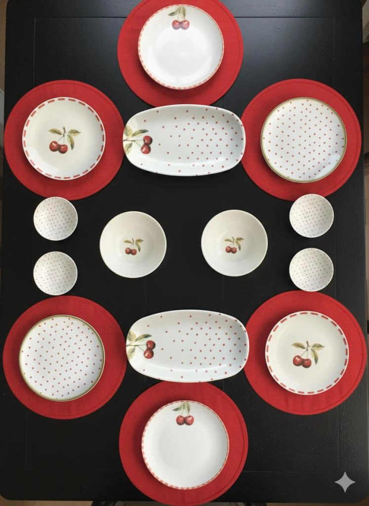 Bambum By Bambum Cherish 14 Parça Porselen Kahvaltı Takımı Kahvaltı Seti Kahvaltılık- Sunum Seti Beyaz