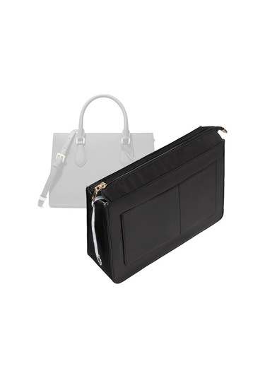 Fochsia S Gri Çok Cepli Dayanıklı Kadın Çantası Organizer İç Düzenleyici Saklama Torbası Ahşap