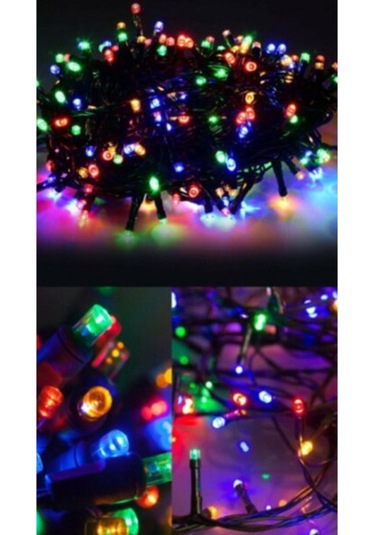 Fişli Led Rengarenk Yılbaşı Çam Ağacı Işığı 10 M Led Çok Renkli