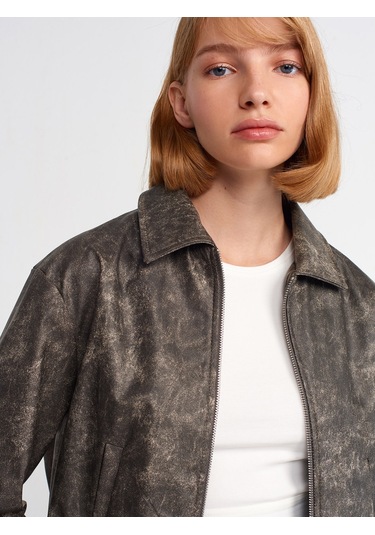 Dilvin Gömlek Bomber Ceket  Vizon