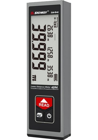 Sndway Taşınabilir Lazer Ölçüm Cihazı, 40m Menzil, Metal Kasa, Şarj Edilebilir, İç Mekan Kullanımı İçin Sw-b40