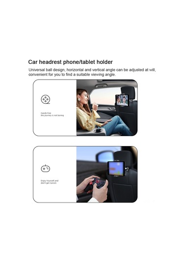 Yunboo Araba Arka Koltuk Masaüstü Tutucu: Çok Açı Ayarlanabilir, Geniş Tutma Aralığı 135-230mm , Telefon Ve Tablet Uyumlu, Gri Renkli Gri