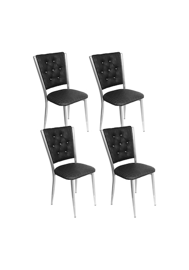 Beymobilya Kapitoneli Sandalye (Deri) (4 Adet)