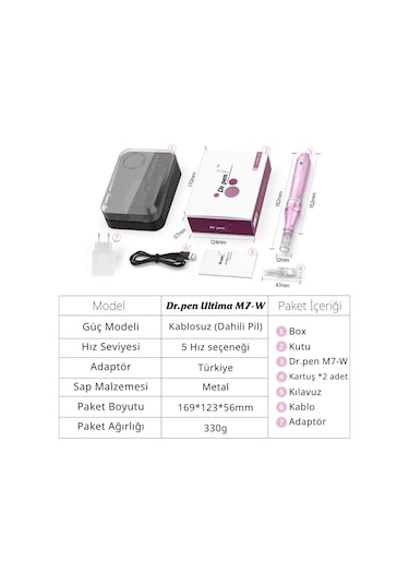 Dr. Pen M7W Kablosuz Dermapen Cihazı Pembe