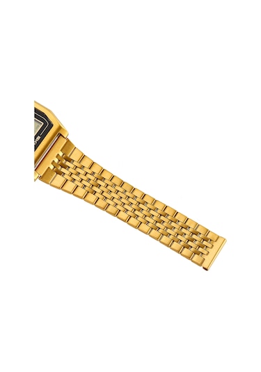 Springsun Skmeı 2460 Dijital Spor Saati: Çelik Kayışlı, 30m Su Geçirmez, El Işık, Kronometre, Alarm Ve Tarih Gösterimi Altın Altın