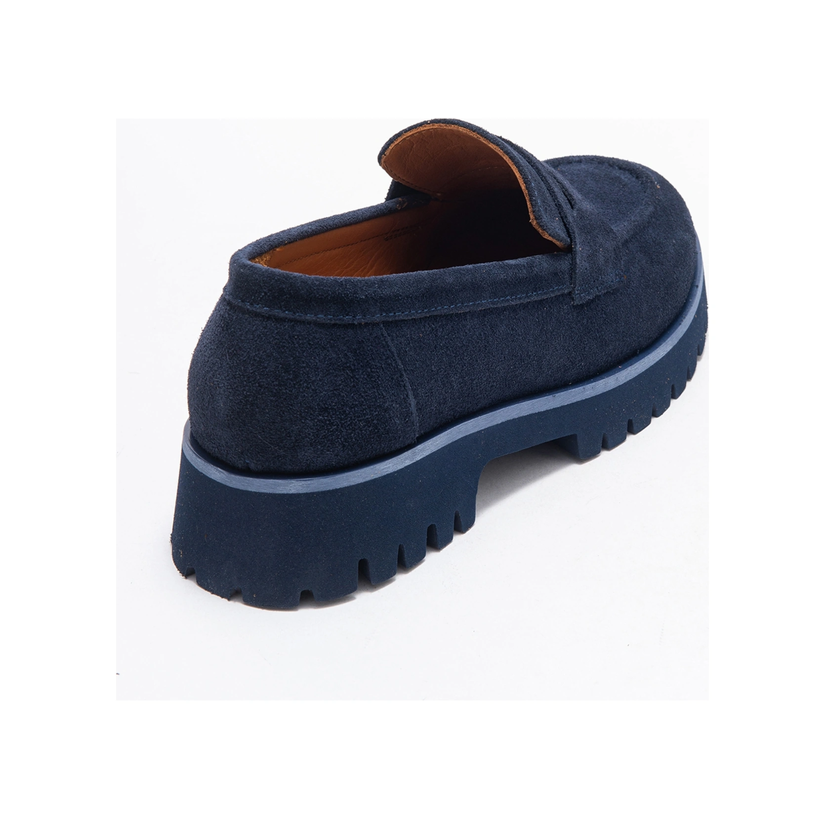 Vıonel Lacivert Süet Hakiki Deri Kadın Loafer Ayakkabı Lacivert