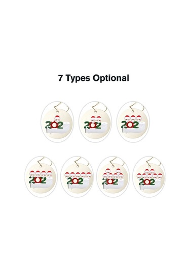 Fortunelane 2020 Evde İzole Anısına Ahşap Noel Ağacı, 4 Adet, 8cm, Kolay Asma, Özel Hediye