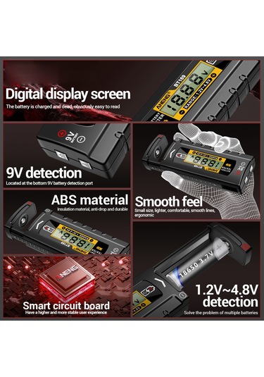 Aneng Bt169 Pil Gücü Test Cihazı Dijital Ekran Aa Aaa Lityum Pil Gerilim Test Cihazı