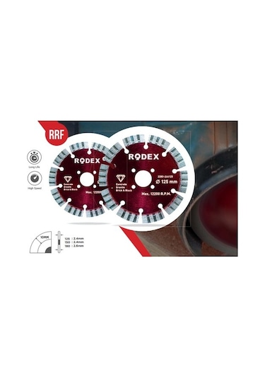 Rodex Lazer Kaynaklı Turbo Elmas Kesme Diski 115 Mm