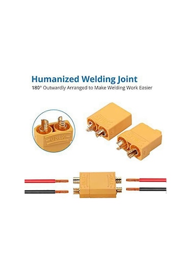 Monyee Xt90 60a Akıllı Akü Bağlantı Seti - Rc Araba/bot İçin Isı Dayanıklı 10 Çift Erkek+dişi Konnektör Isı Sıkma Tüpü İçerir