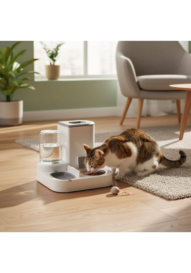 Yacel 2 Si 1 Arada Kedi Ve Köpek Mama Su Kabı 2.2 L