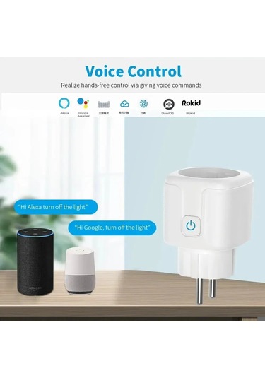 Dongjing Tuya 16a 20a Ab Akıllı Soket Wifi Akıllı Tak Güç İzleme