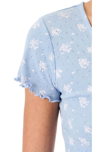 Penti Mavi Coralie Pointel Pamuklu Şortlu Pijama Takımı
