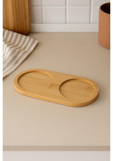 3 Parça Bambu Altlıklı Sabunluk Ve Temizlik Fırça Seti Bambu