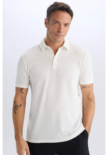 DeFacto Slim Fit Dar Kesim Polo Yaka Pamuklu Kısa Kollu Tişört X2594AZ25SPWT32