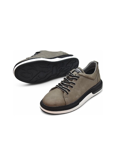 Tab1224 Ortopedik Taban Hakiki Deri Erkek Ayakkabı Casual Günlük Erkek Ayakkabı Gri