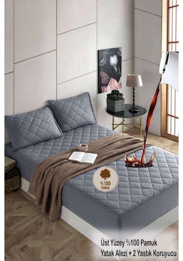 Formeya %100 Pamuk Set Renkli Alez Kapitone Sıvı Geçirmez Set