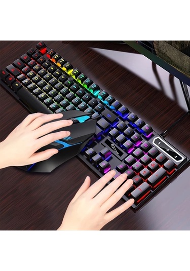 Techbloom Ergonomic Kablolu Klavye Ve Fare Kombosu Black Mekanik Hissi Pc Laptop Windows Mac İcin Diğer